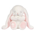 Peluche lapin blanc en pose de prière