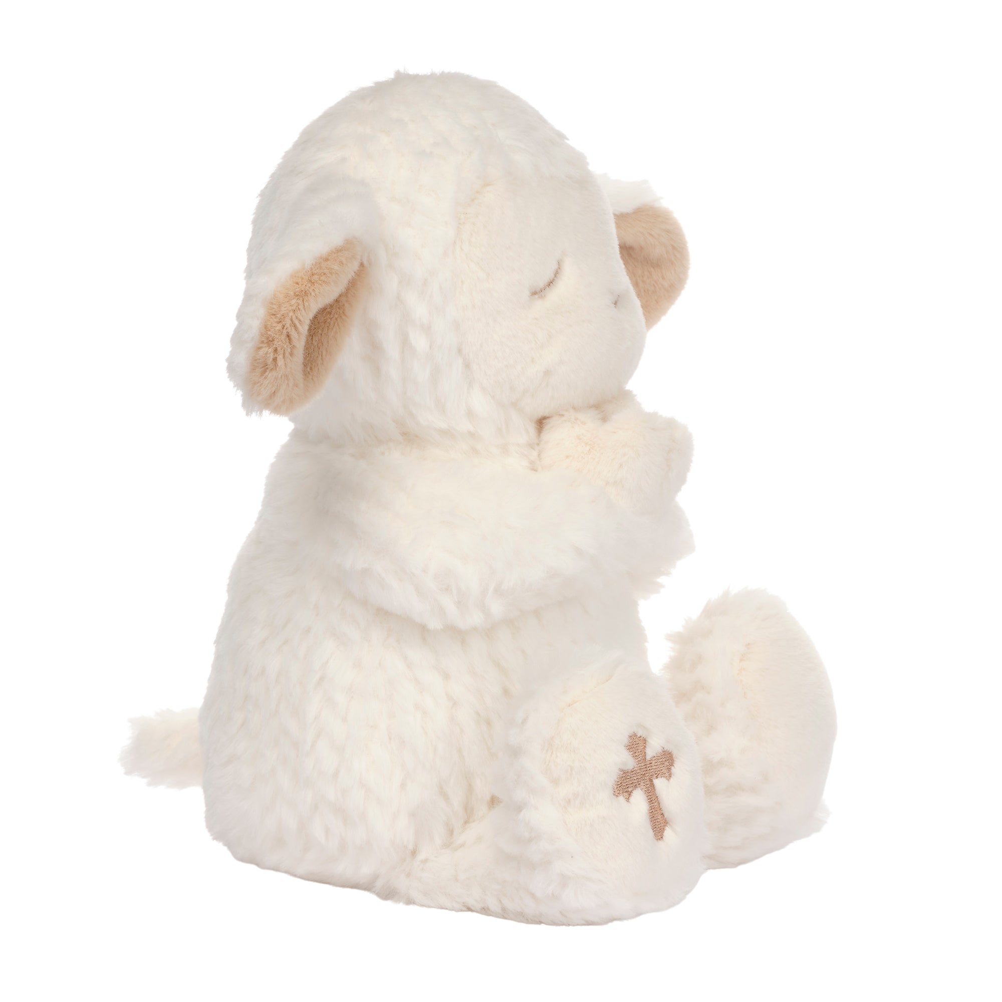 Peluche agneau blanche en position de prière