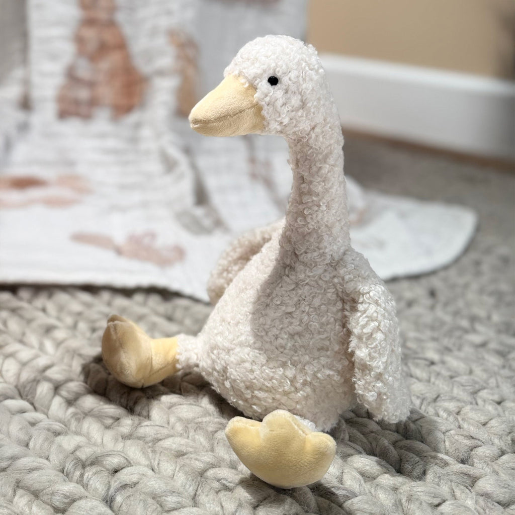 Peluche Oie Boucle Blanche
