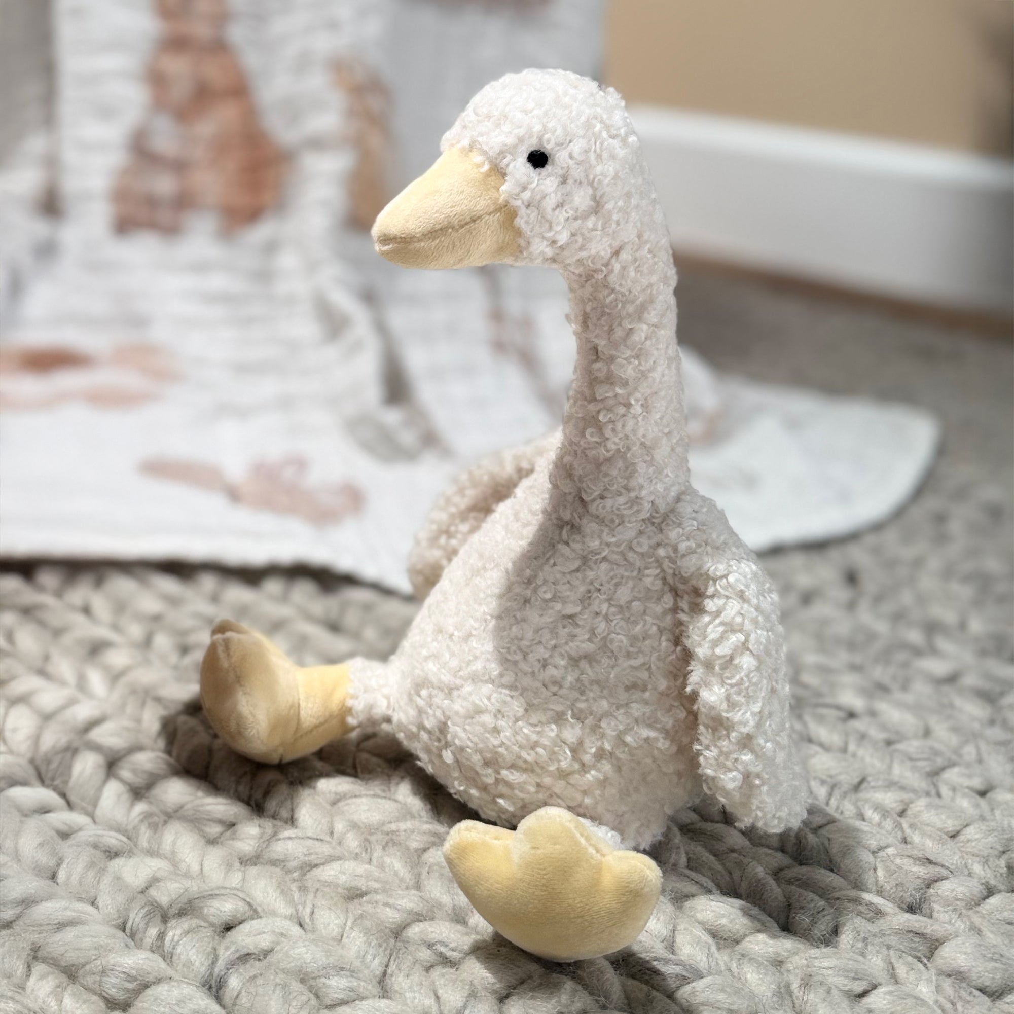 Peluche Oie Boucle Blanche