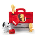 Niche interactive en peluche chien blanc avec animaux