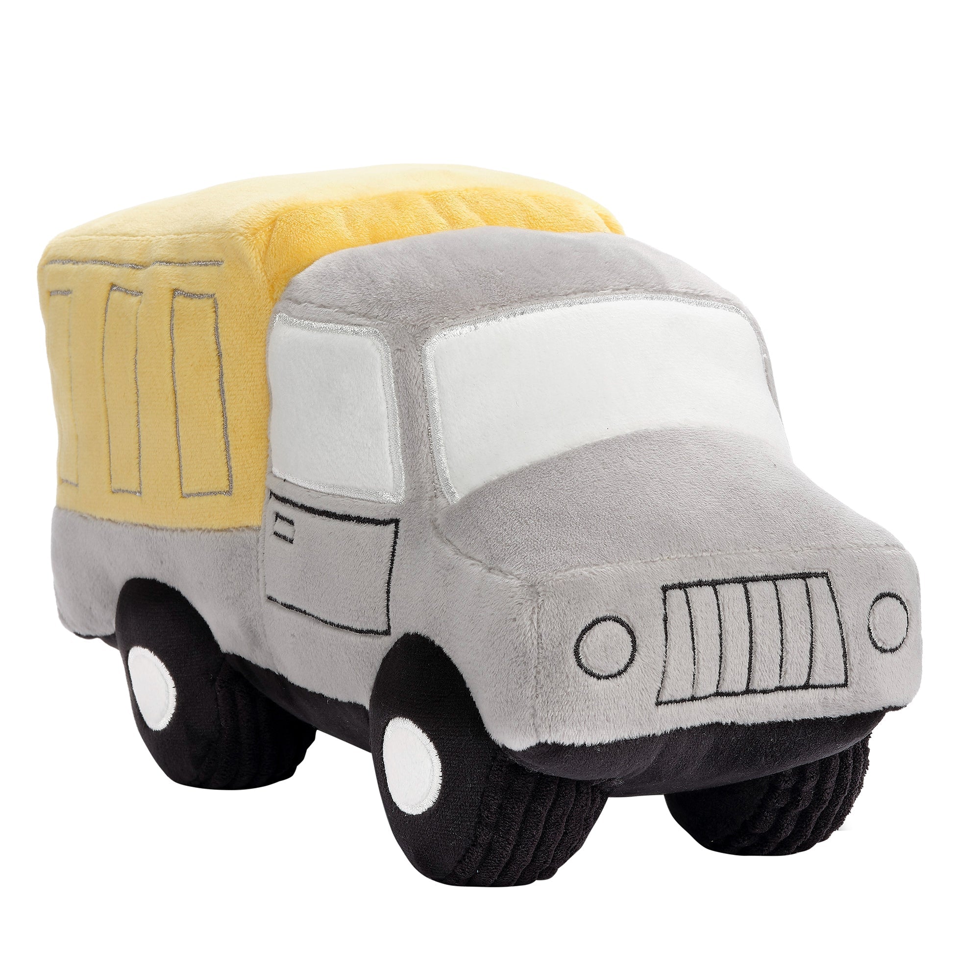 Camion benne en peluche coloré