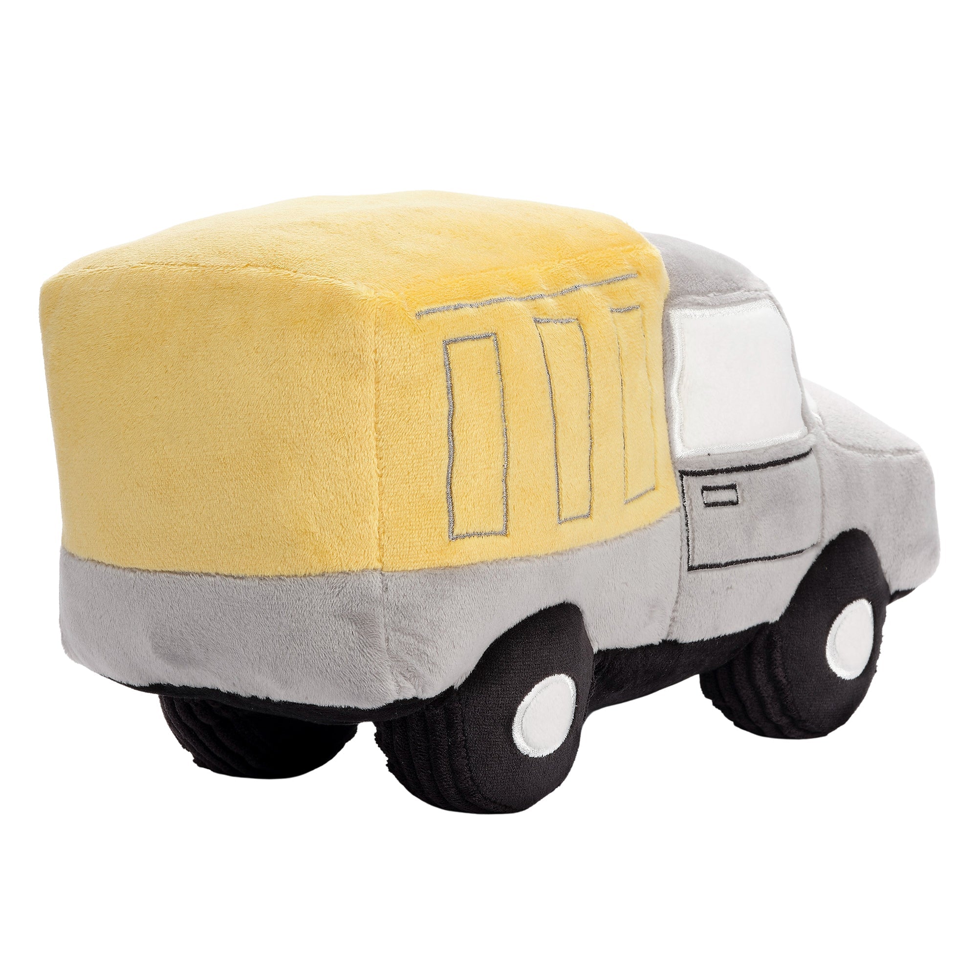 Camion benne en peluche coloré