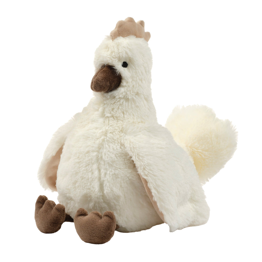 Peluche Poulet en Fausse Fourrure Blanche