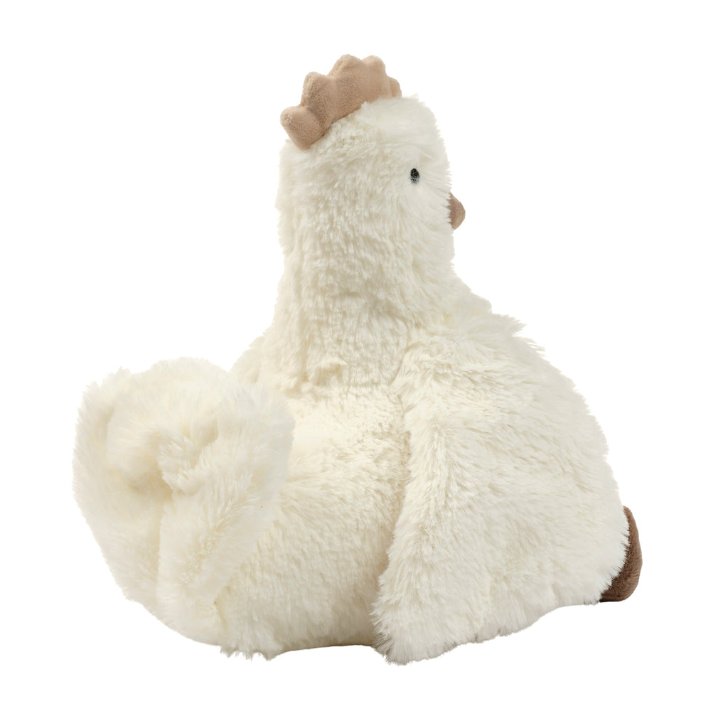 Peluche Poulet en Fausse Fourrure Blanche