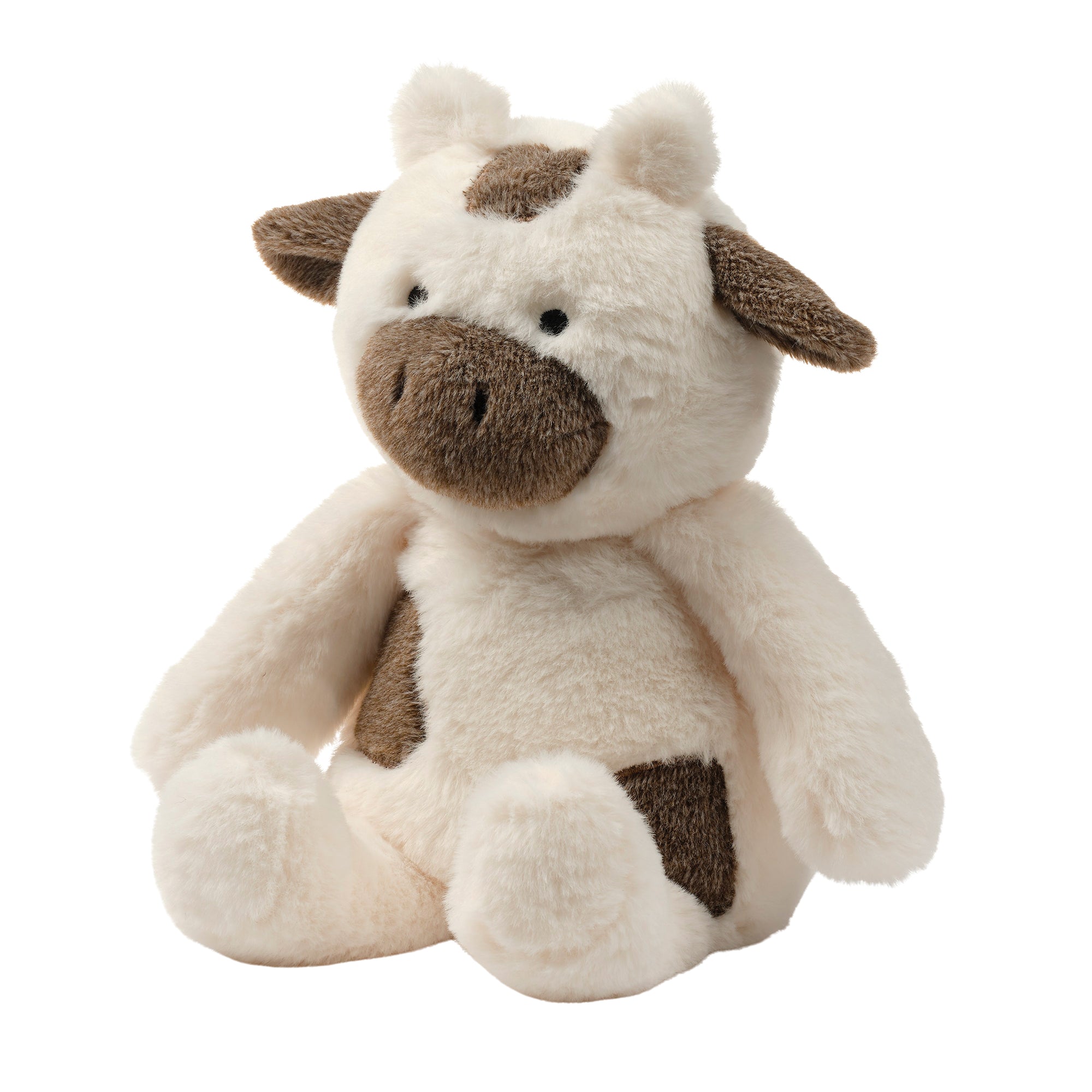 Peluche de vache en fausse fourrure blanche