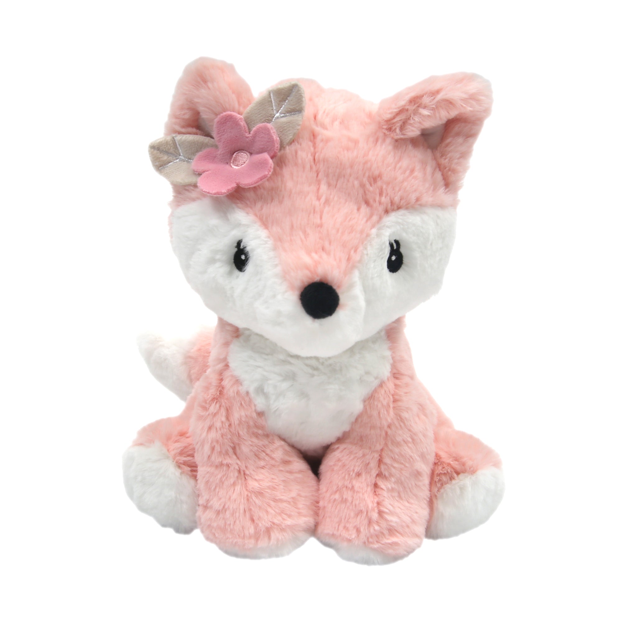 Peluche Renard Pêche avec Fleur Rose