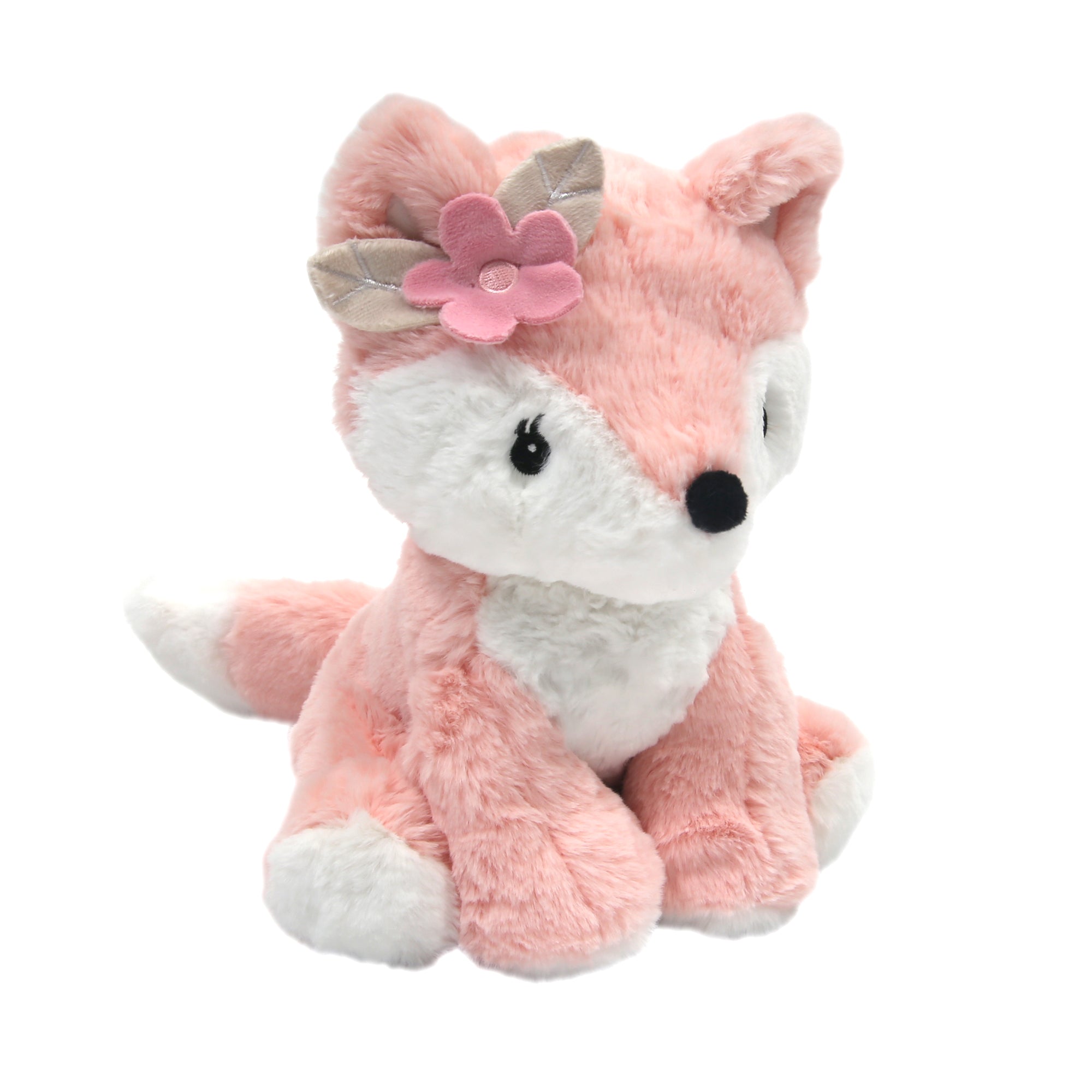 Peluche Renard Pêche avec Fleur Rose