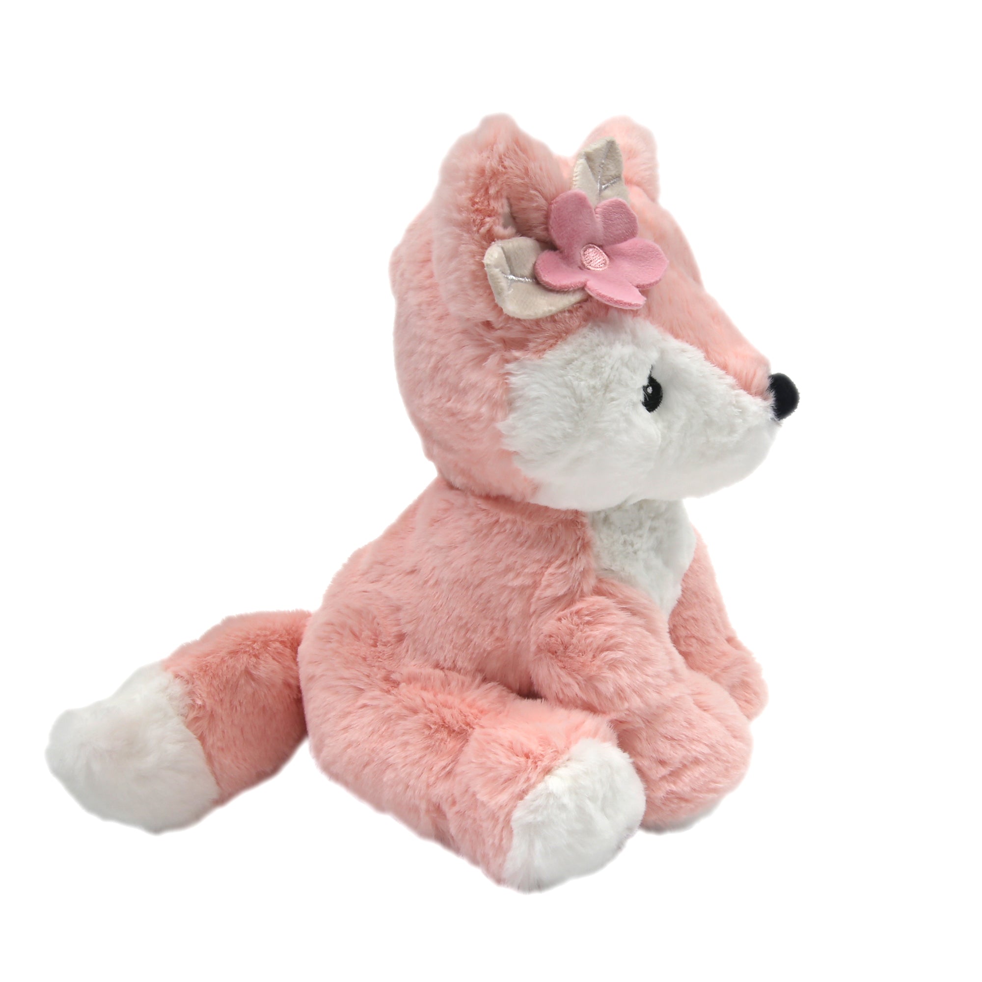 Peluche Renard Pêche avec Fleur Rose