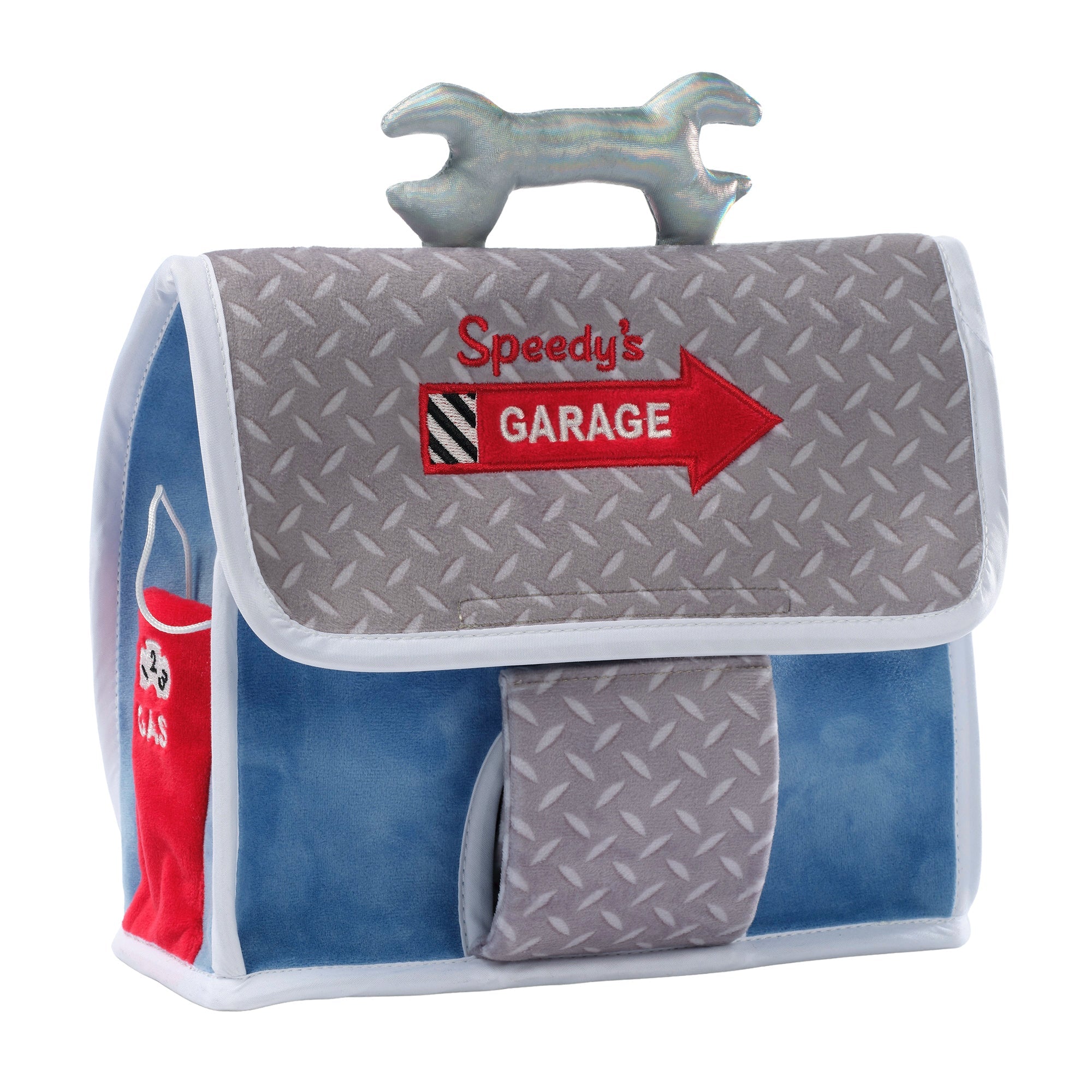 Garage de voitures interactif en peluche
