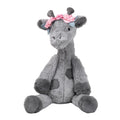 Girafe en peluche grise avec des fleurs