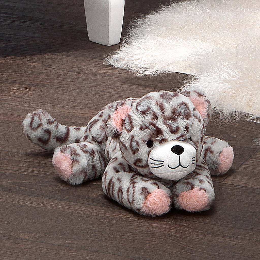 Peluche imprimée léopard gris