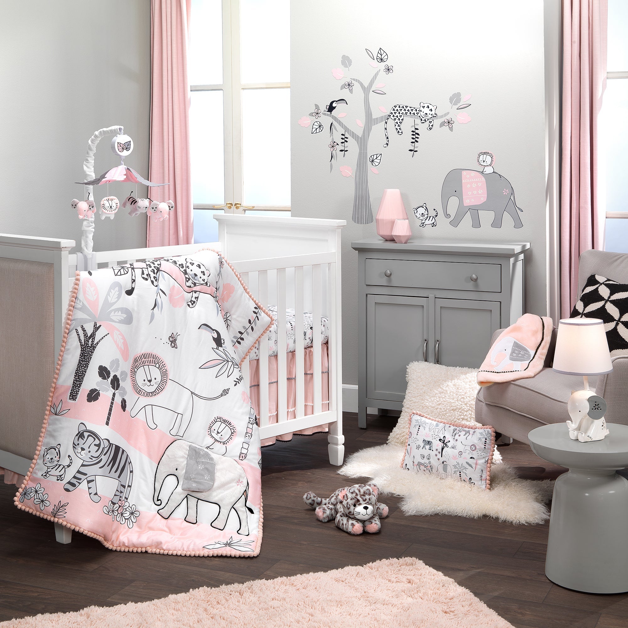 Peluche imprimée léopard gris