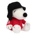 Peluche chien blanc avec bob et veste de survêtement