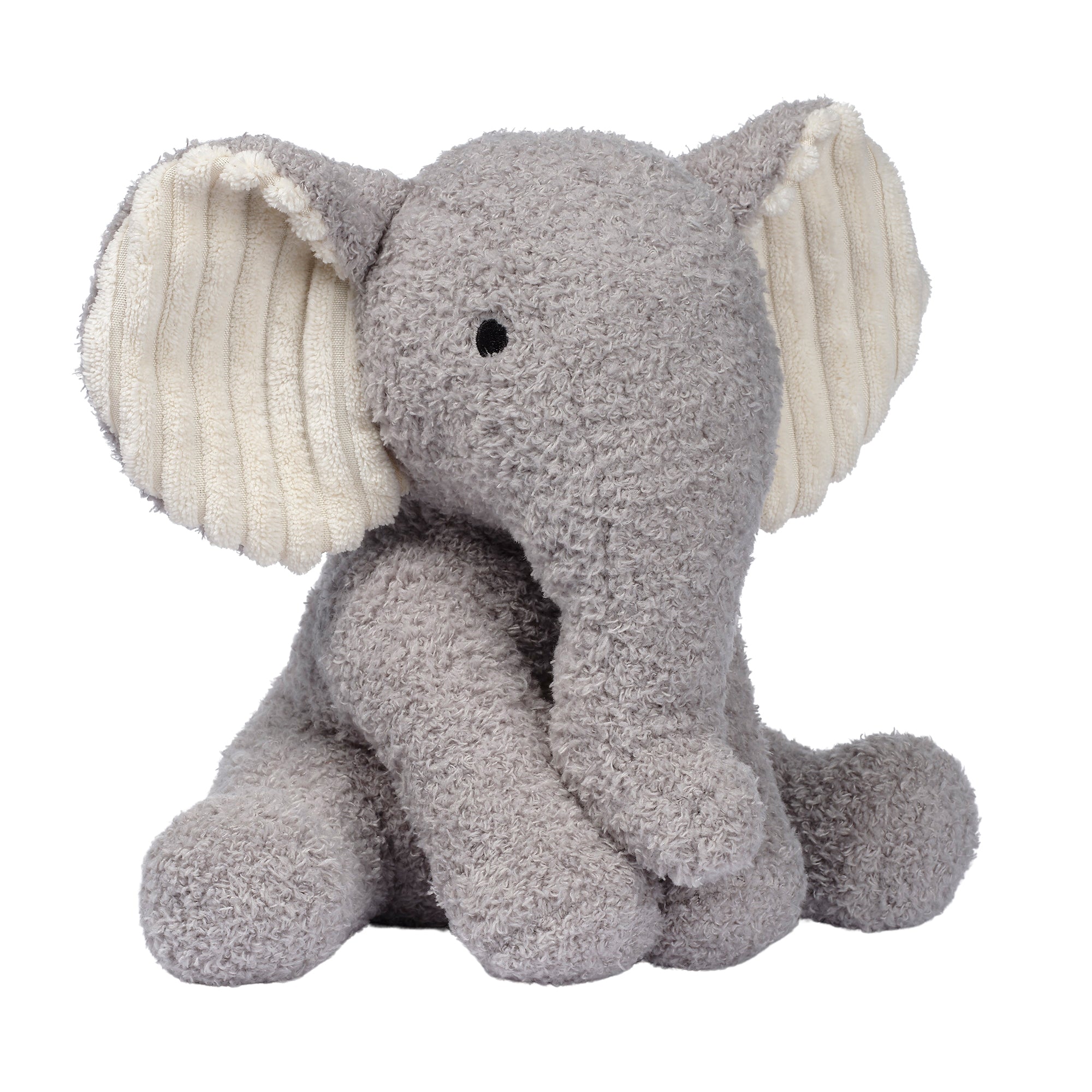 Peluche éléphant en bouclette grise