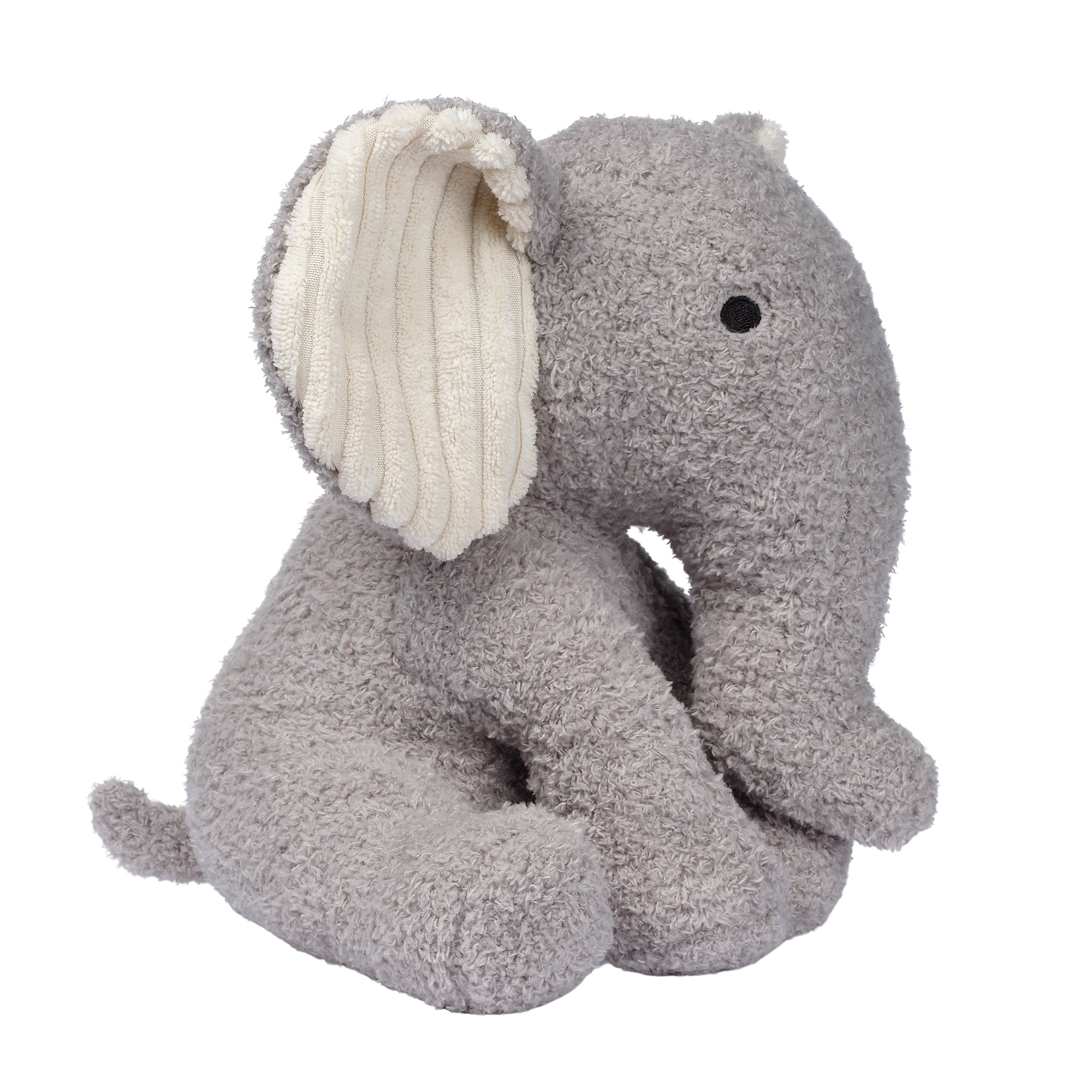 Peluche éléphant en bouclette grise