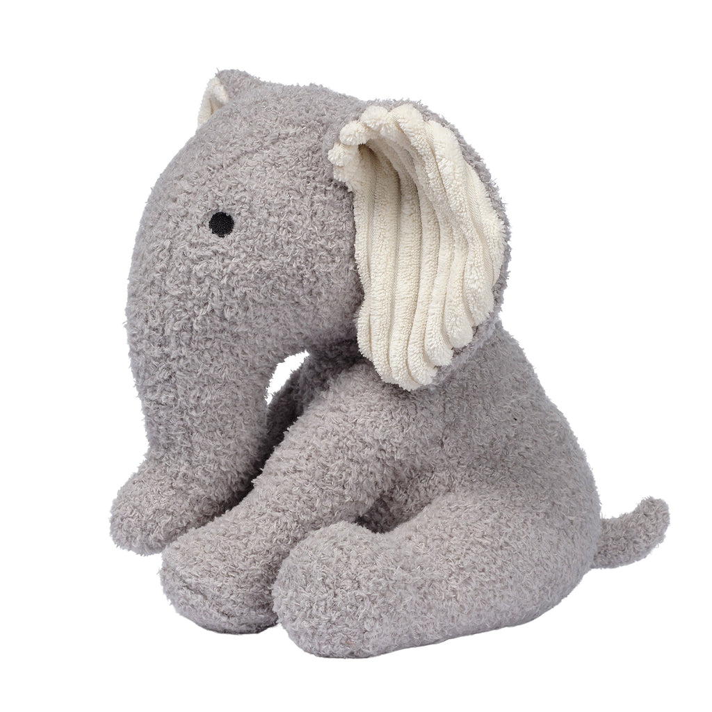 Peluche éléphant en bouclette grise