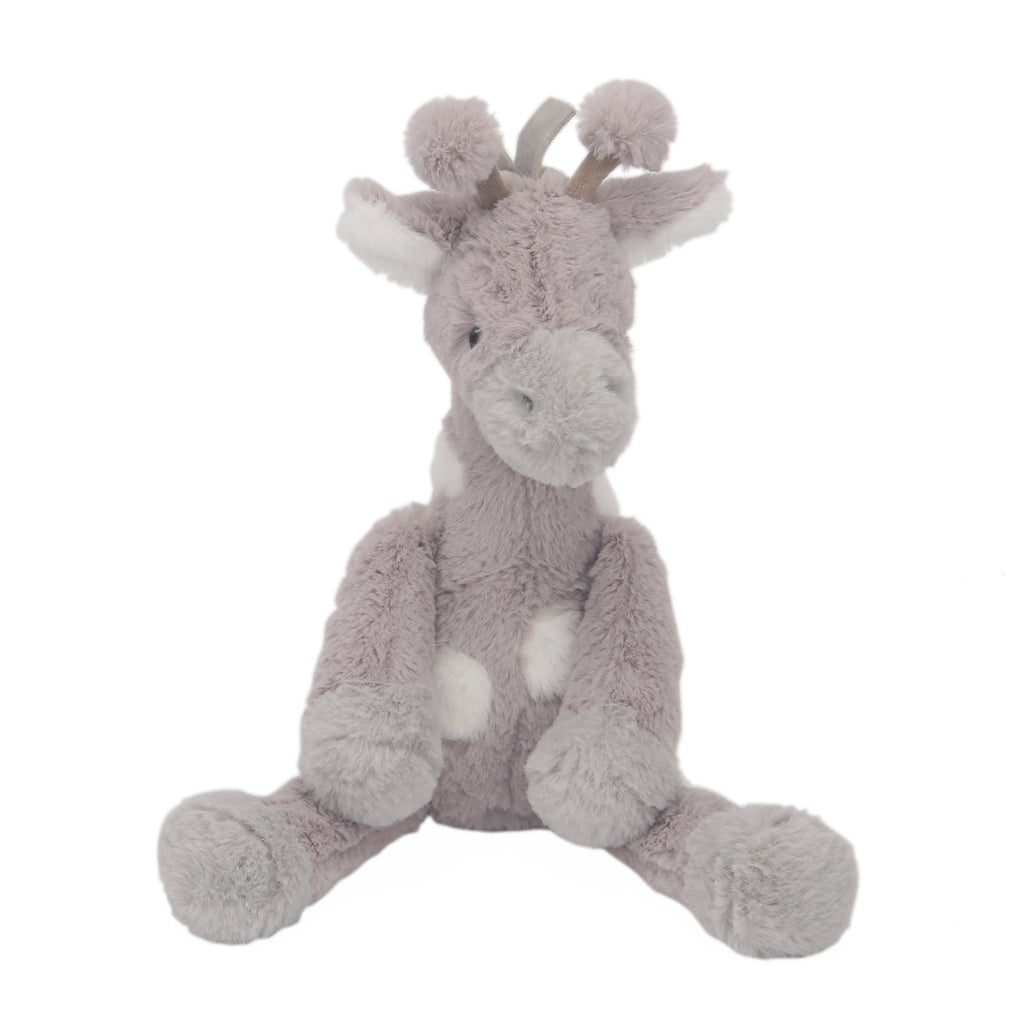 Peluche girafe taupe en fausse fourrure
