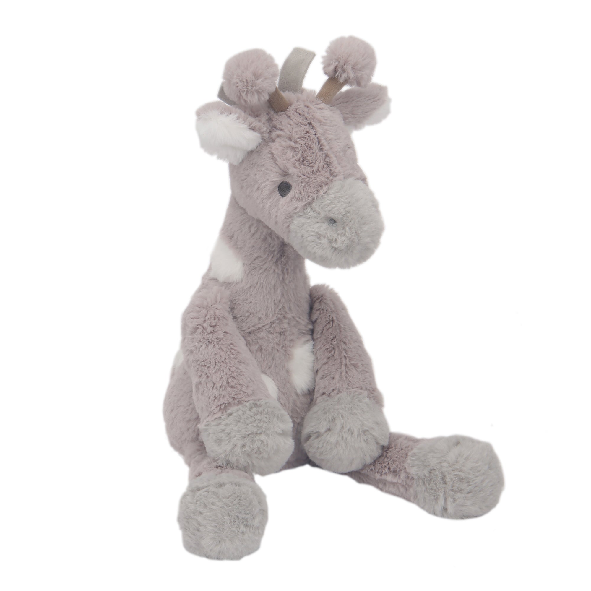 Peluche girafe taupe en fausse fourrure