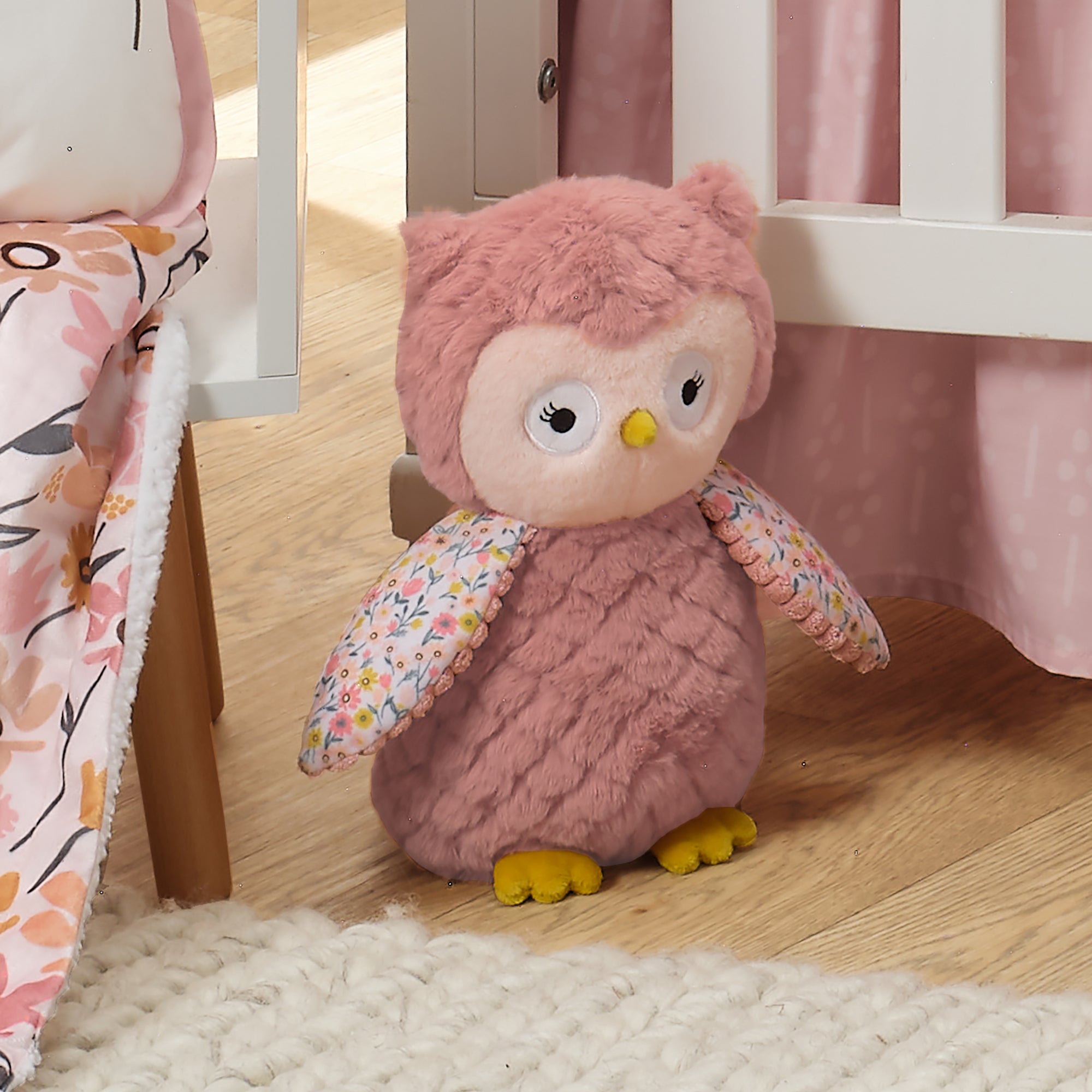 Peluche hibou Minky Diamant rose