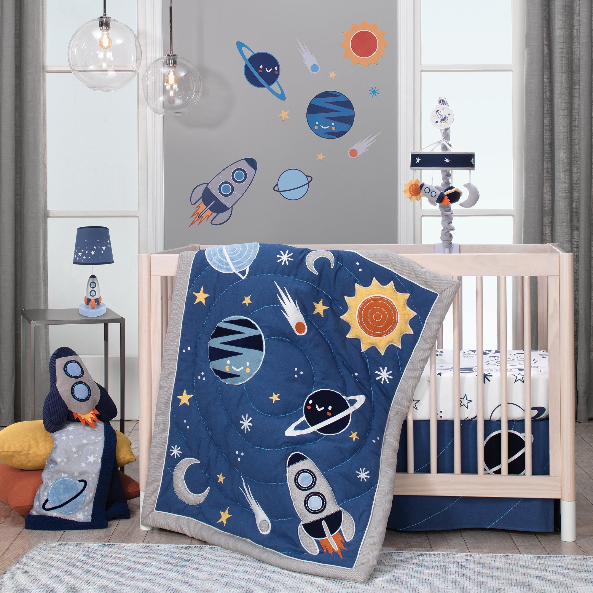 Peluche Fusée Coussin Marine