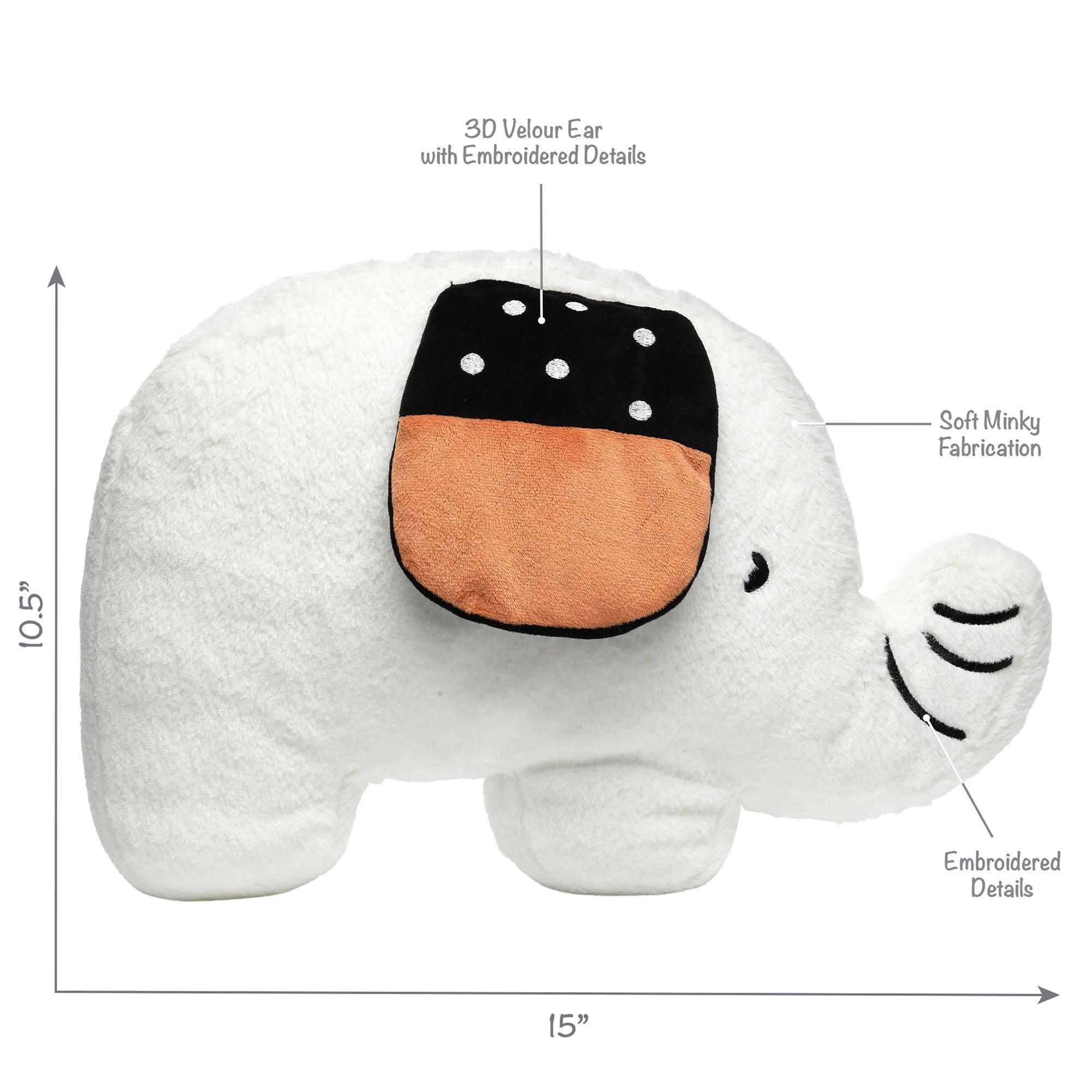 Peluche oreiller éléphant blanc
