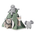 Tente safari en peluche interactive avec animaux