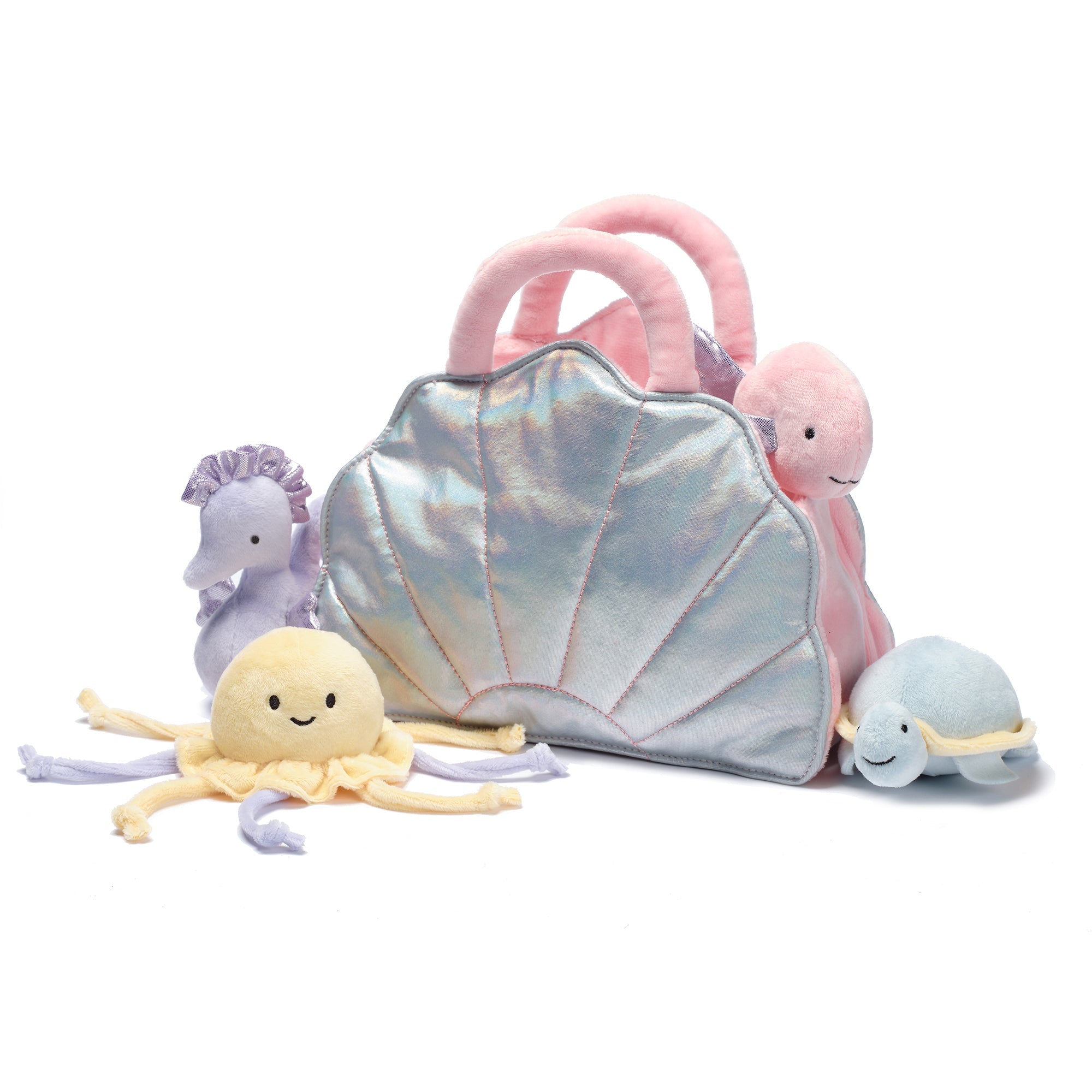 Peluche coquillage avec animaux