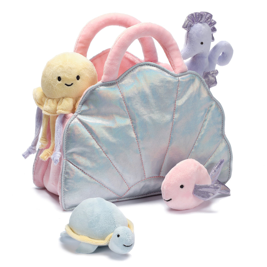 Peluche coquillage avec animaux