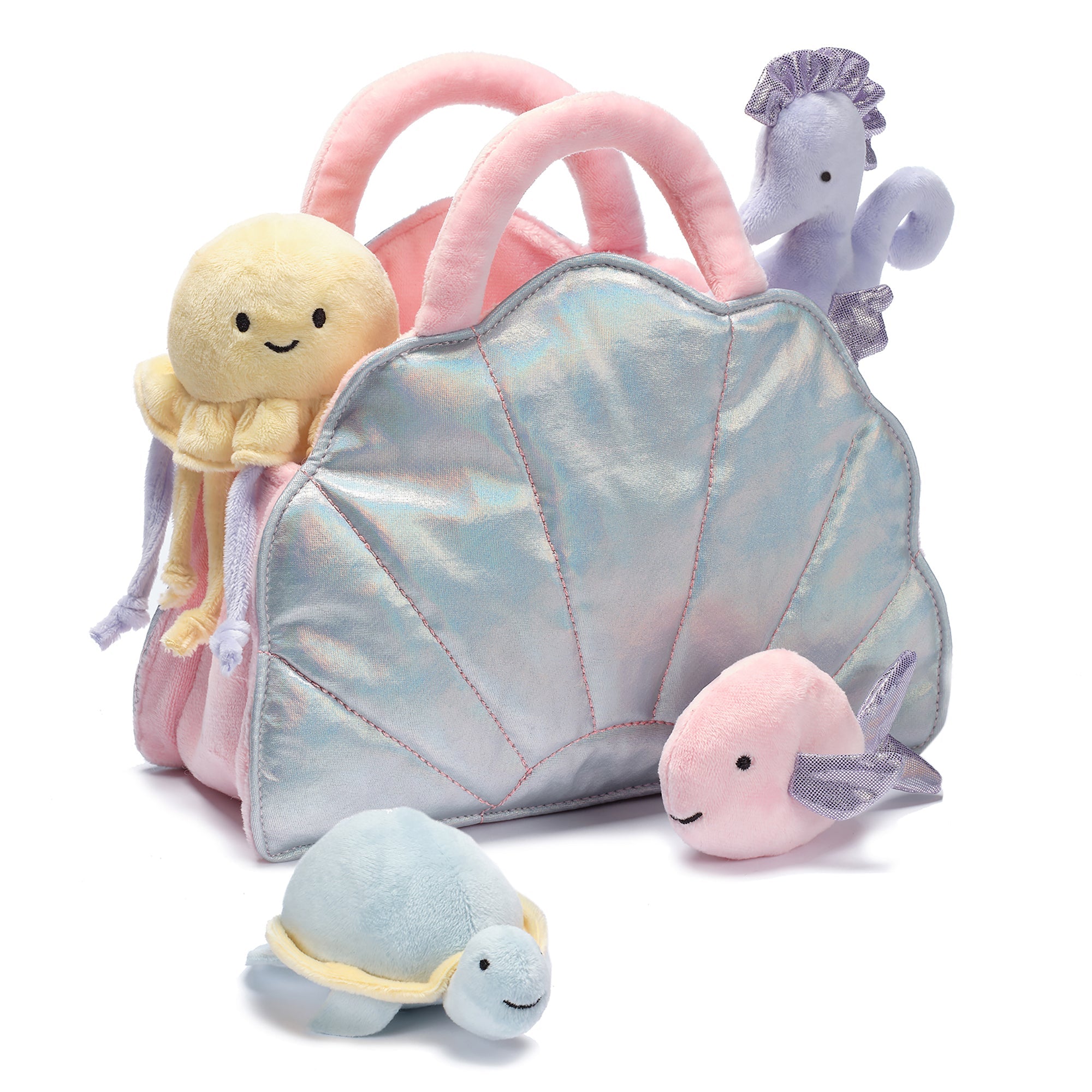 Peluche coquillage avec animaux