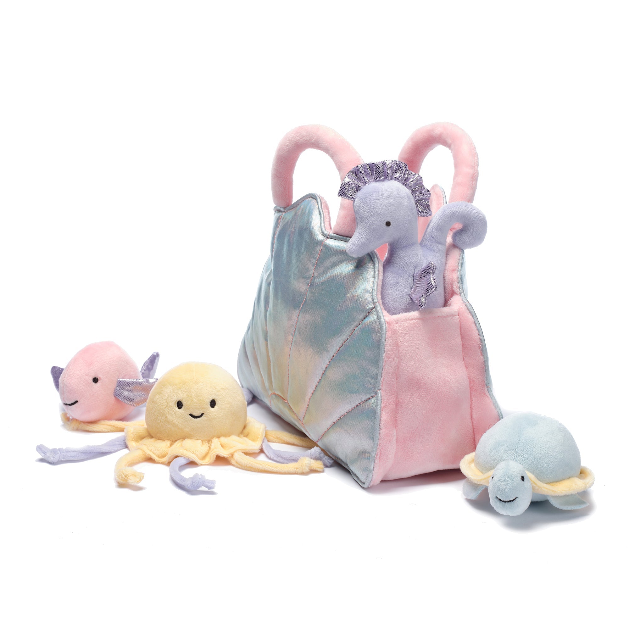 Peluche coquillage avec animaux