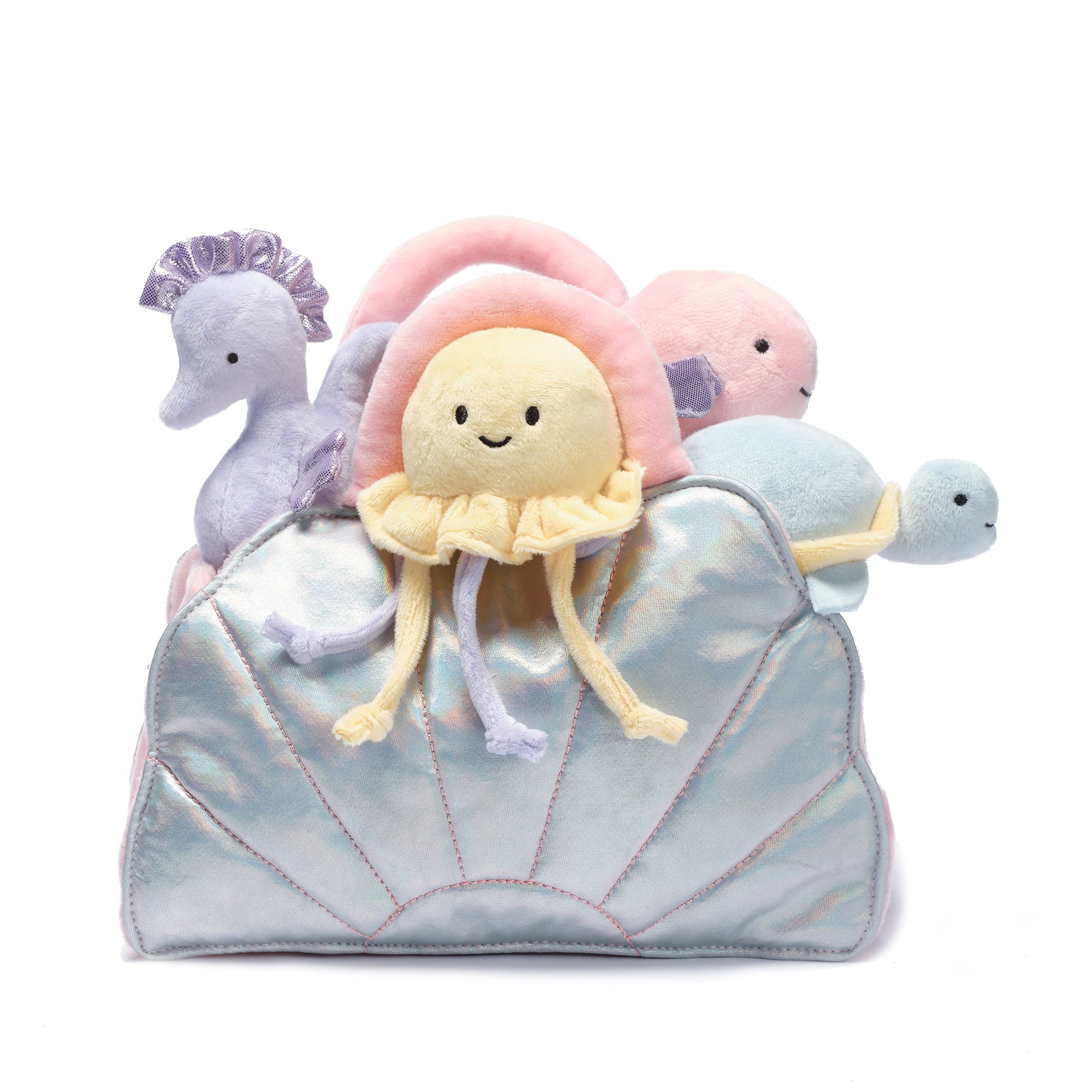 Peluche coquillage avec animaux