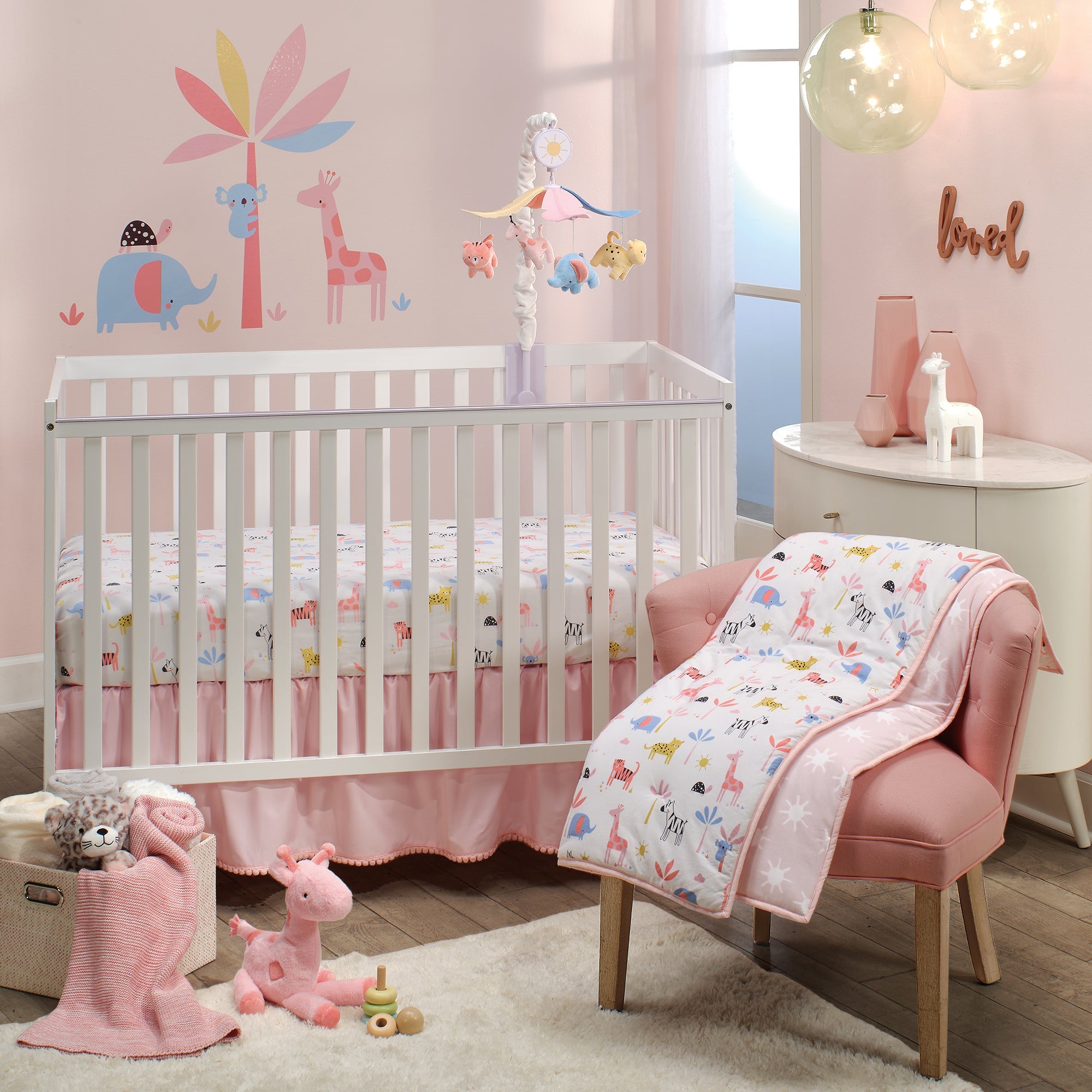Peluche girafe rose