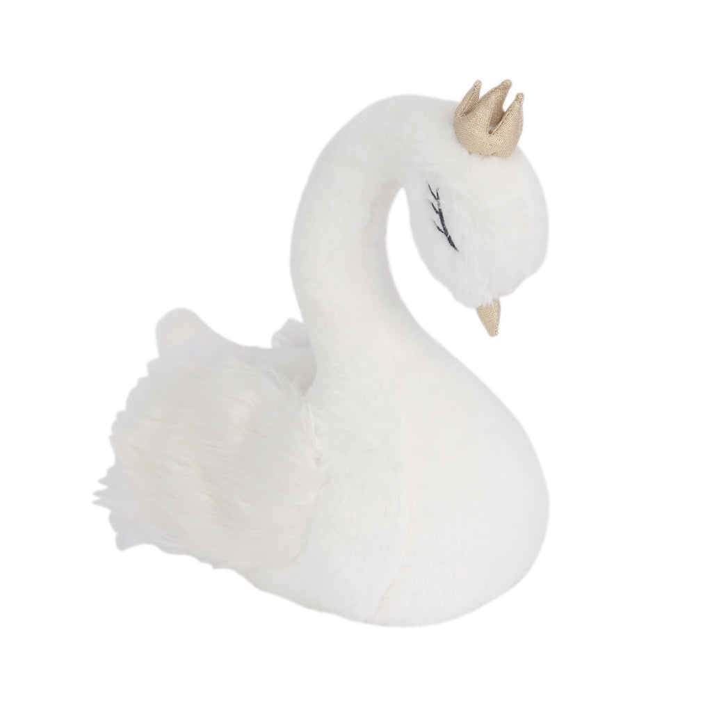 Peluche cygne blanc avec couronne