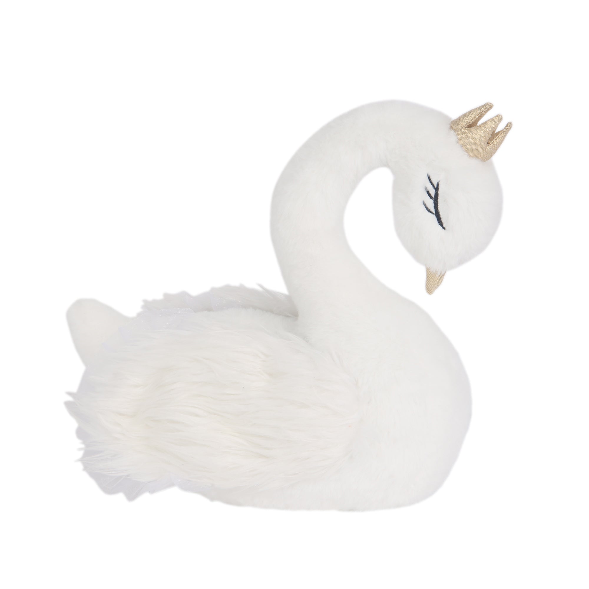 Peluche cygne blanc avec couronne