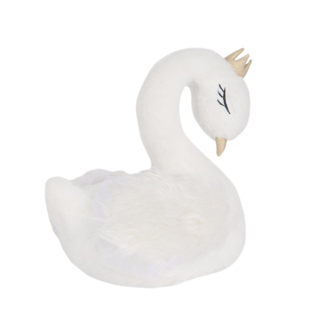 Peluche cygne blanc avec couronne