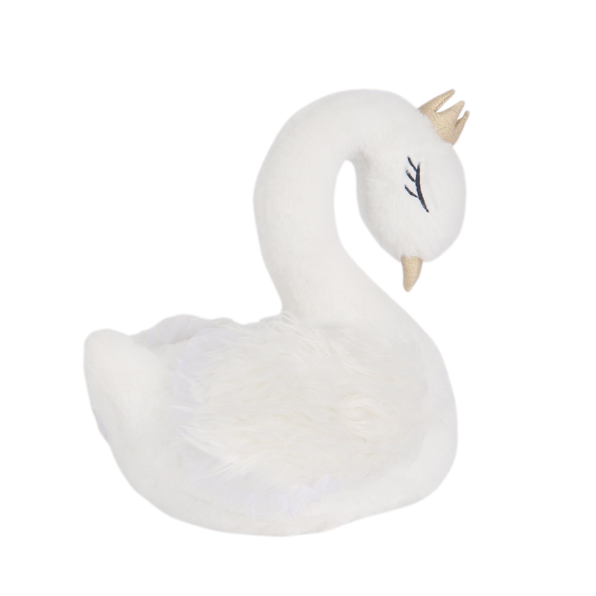 Peluche cygne blanc avec couronne