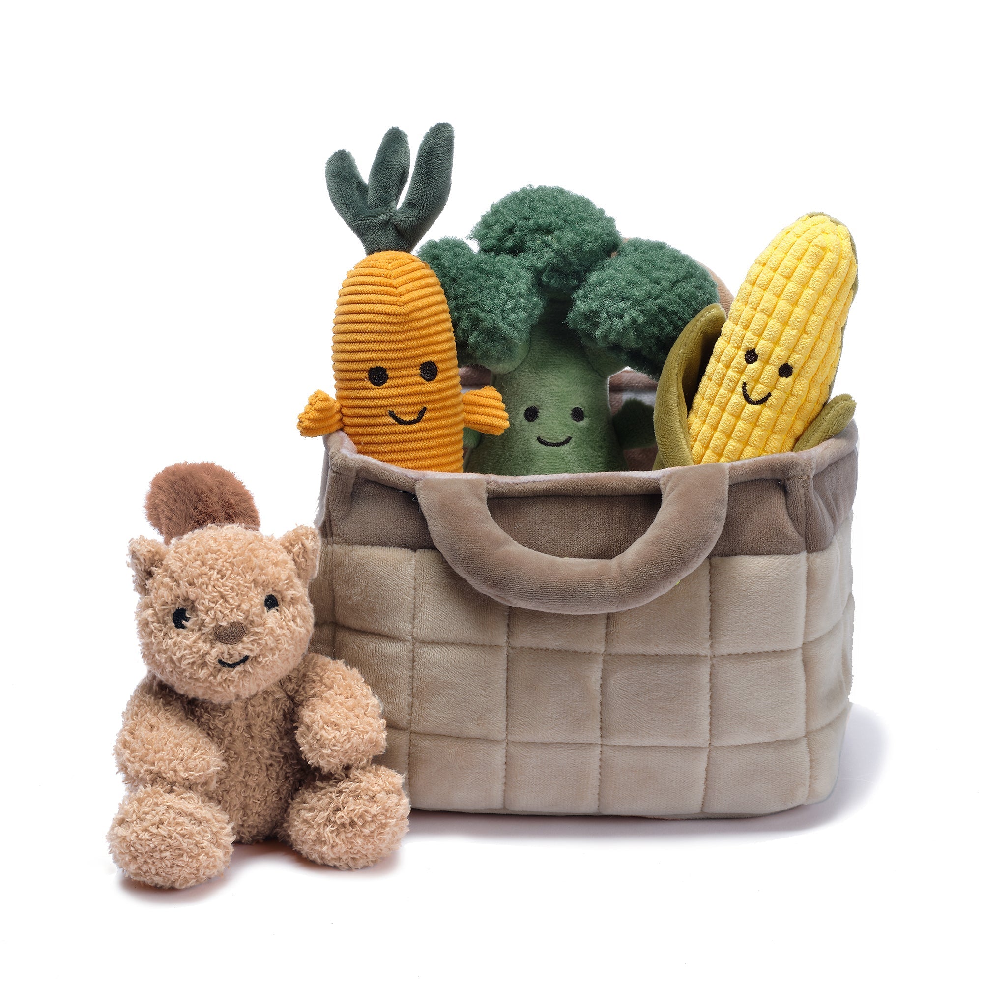 Panier de Légumes Interactif avec Peluches