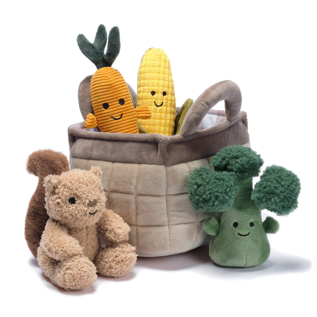 Panier de Légumes Interactif avec Peluches