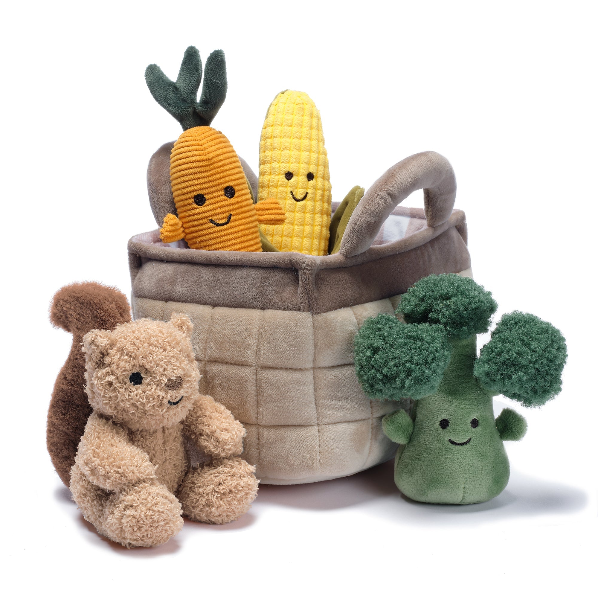 Panier de Légumes Interactif avec Peluches
