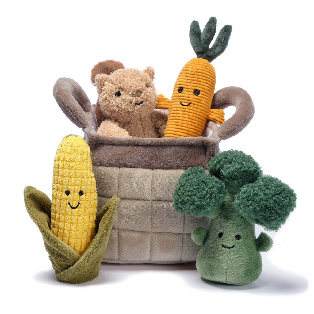 Panier de Légumes Interactif avec Peluches