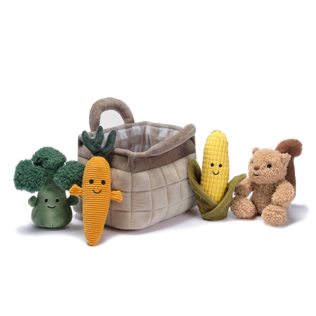 Panier de Légumes Interactif avec Peluches
