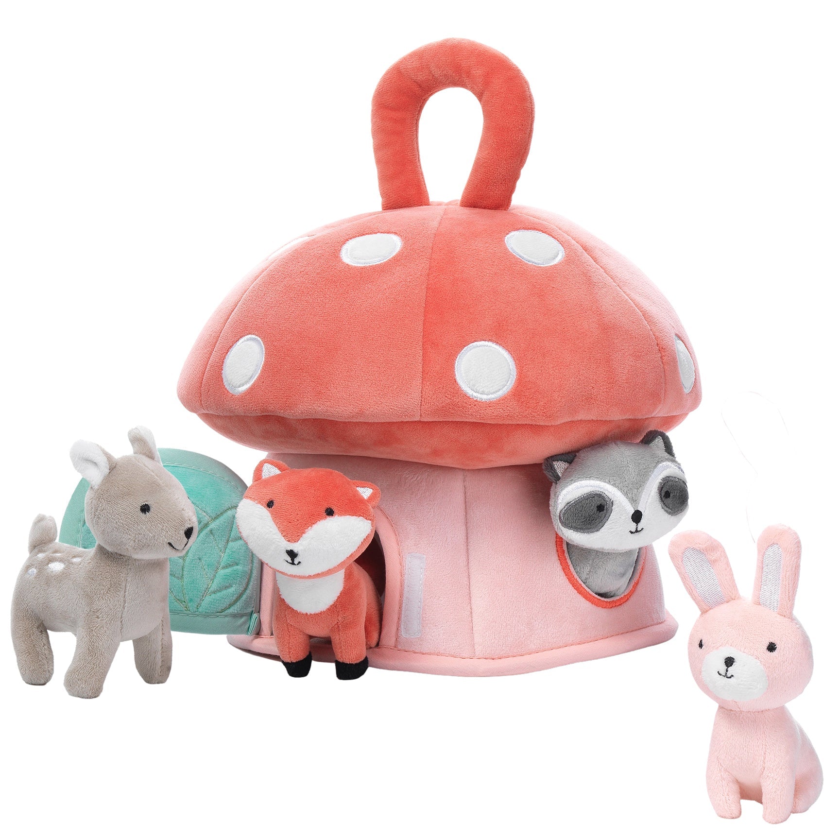 Maisonnette Interactive Champignon en Peluche avec Animaux