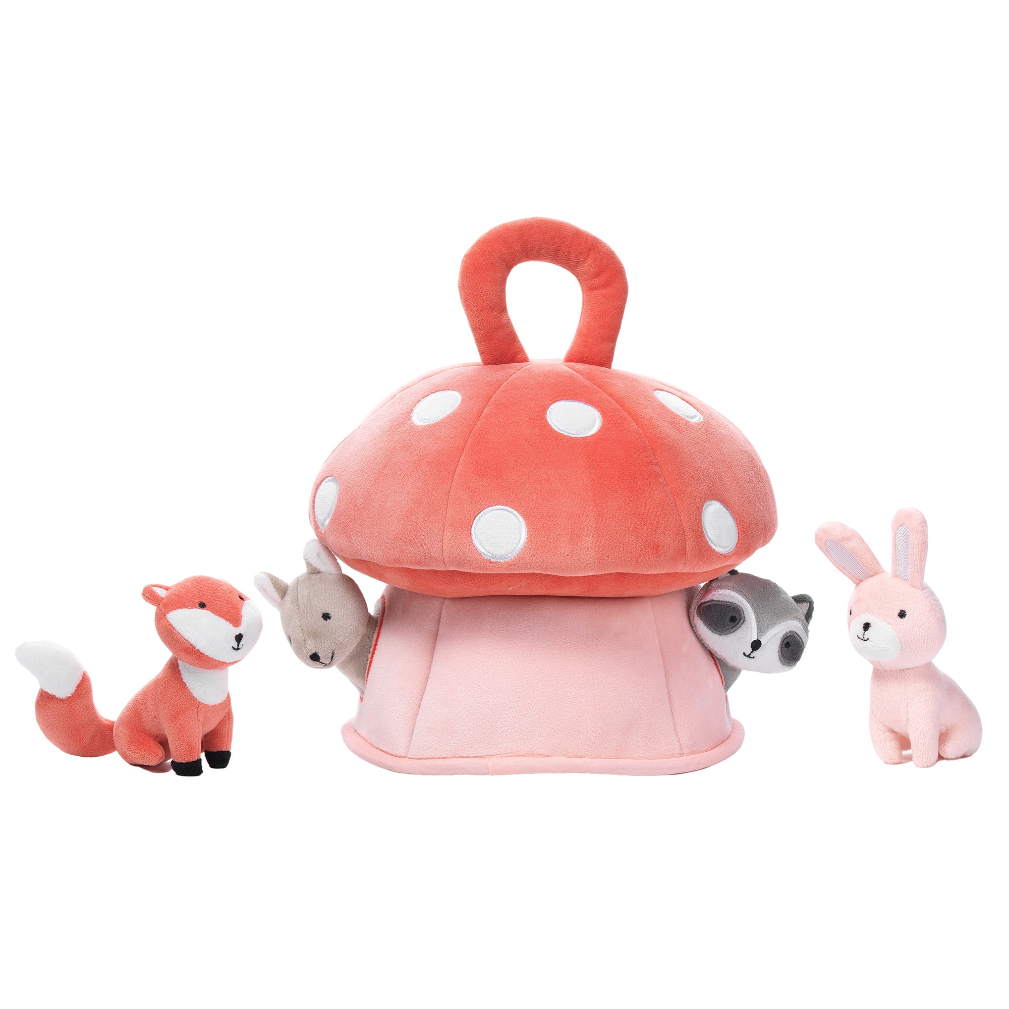 Maisonnette Interactive Champignon en Peluche avec Animaux