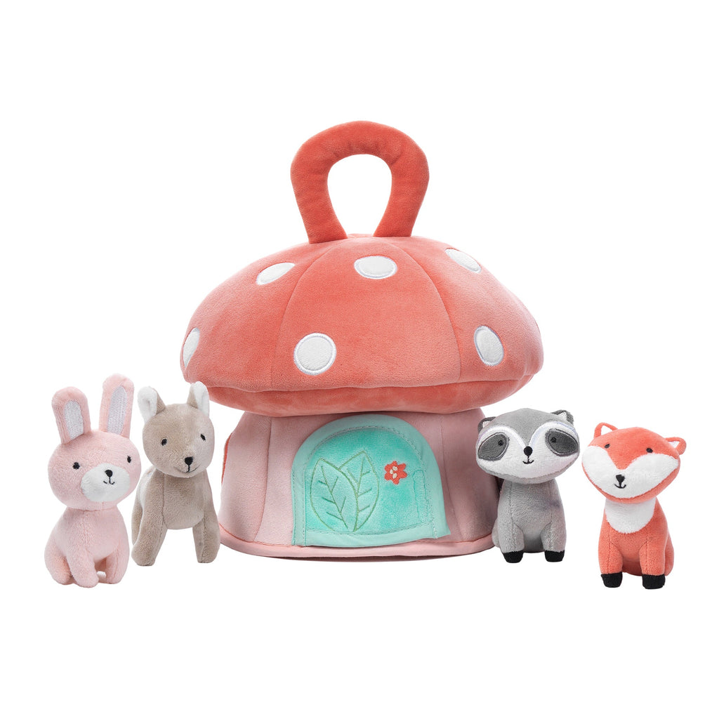 Maisonnette Interactive Champignon en Peluche avec Animaux